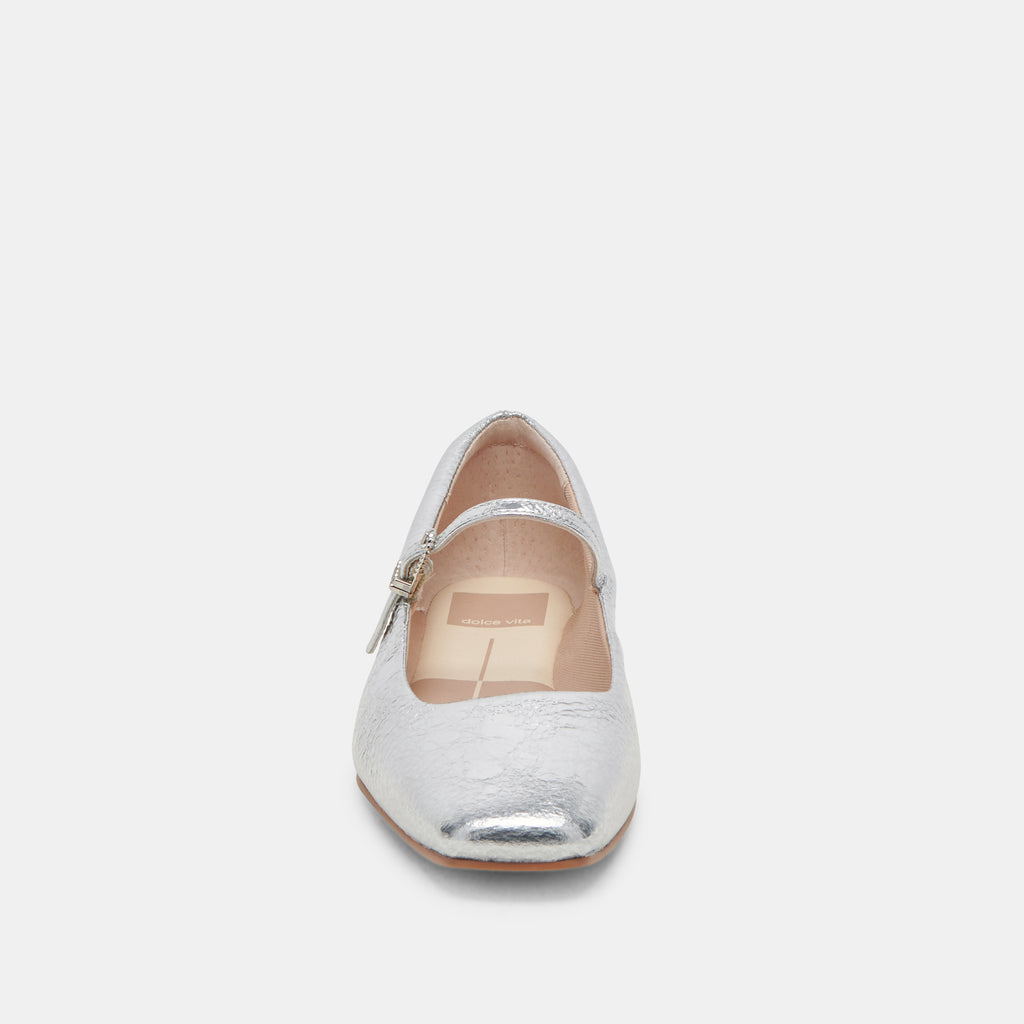 REYES BALLET FLATS SILVER DISTRESSED LEATHER - image 11