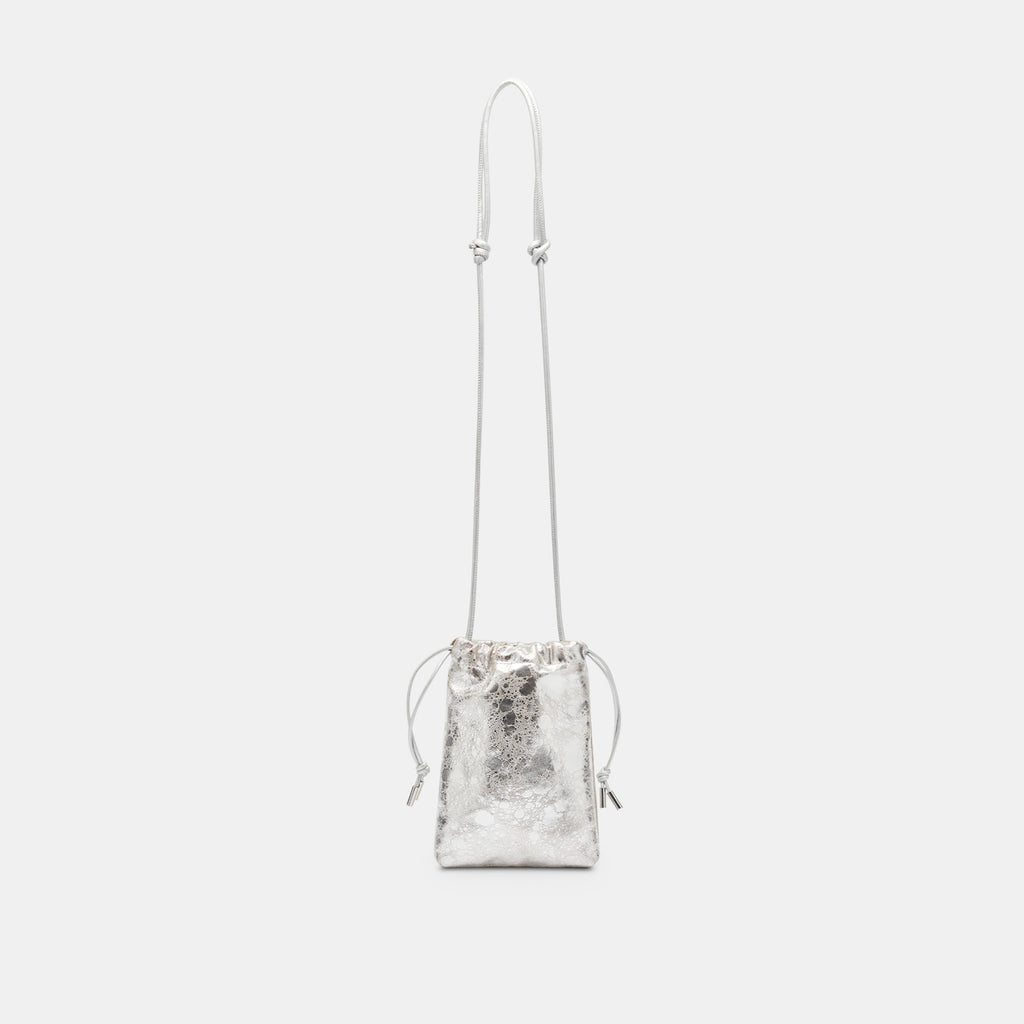 EVIE CROSSBODY POUCH SILVER DISTRESSED LEATHER - image 2
