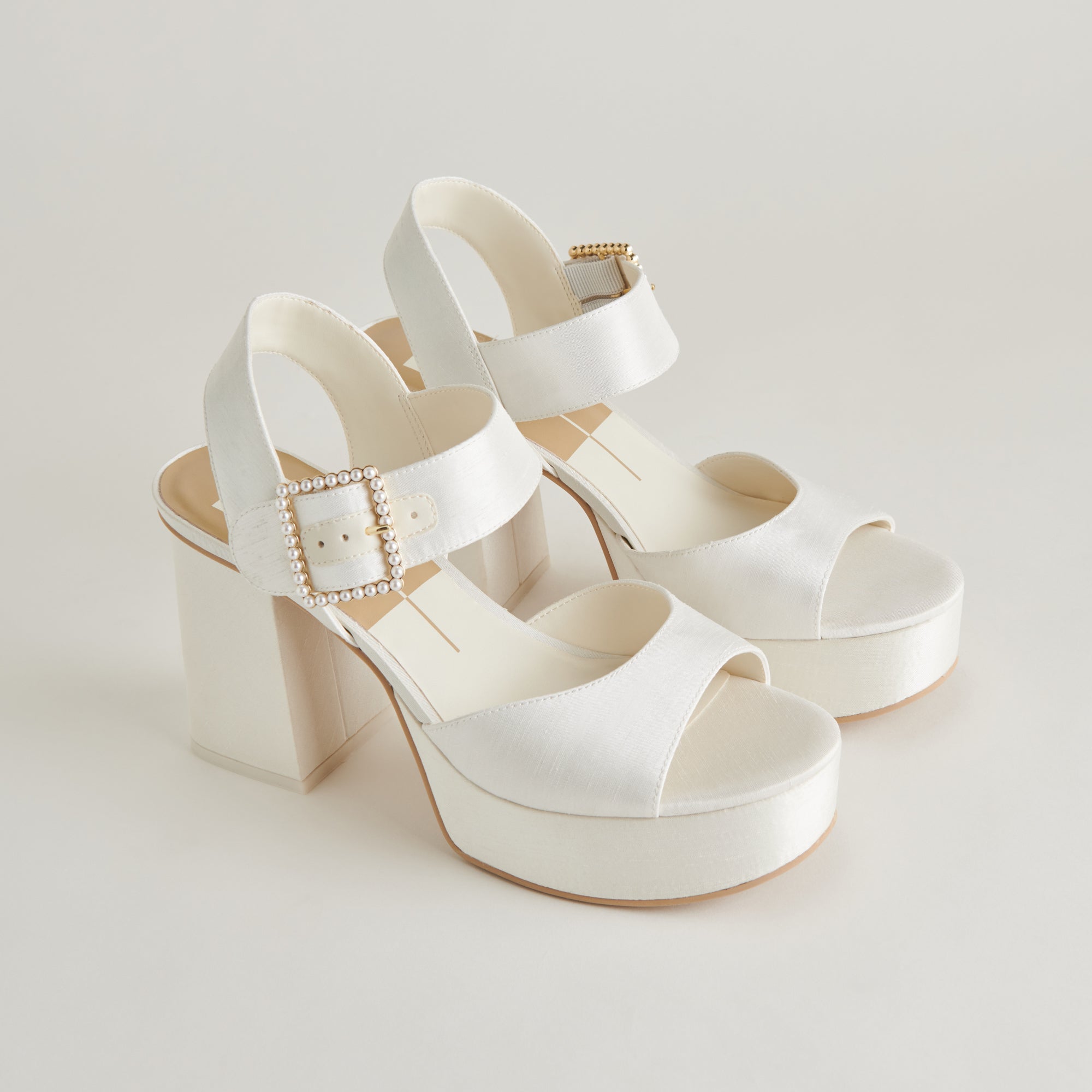 Dolce Vita Designer Barely There Heels Bobby Pearl White Pearl