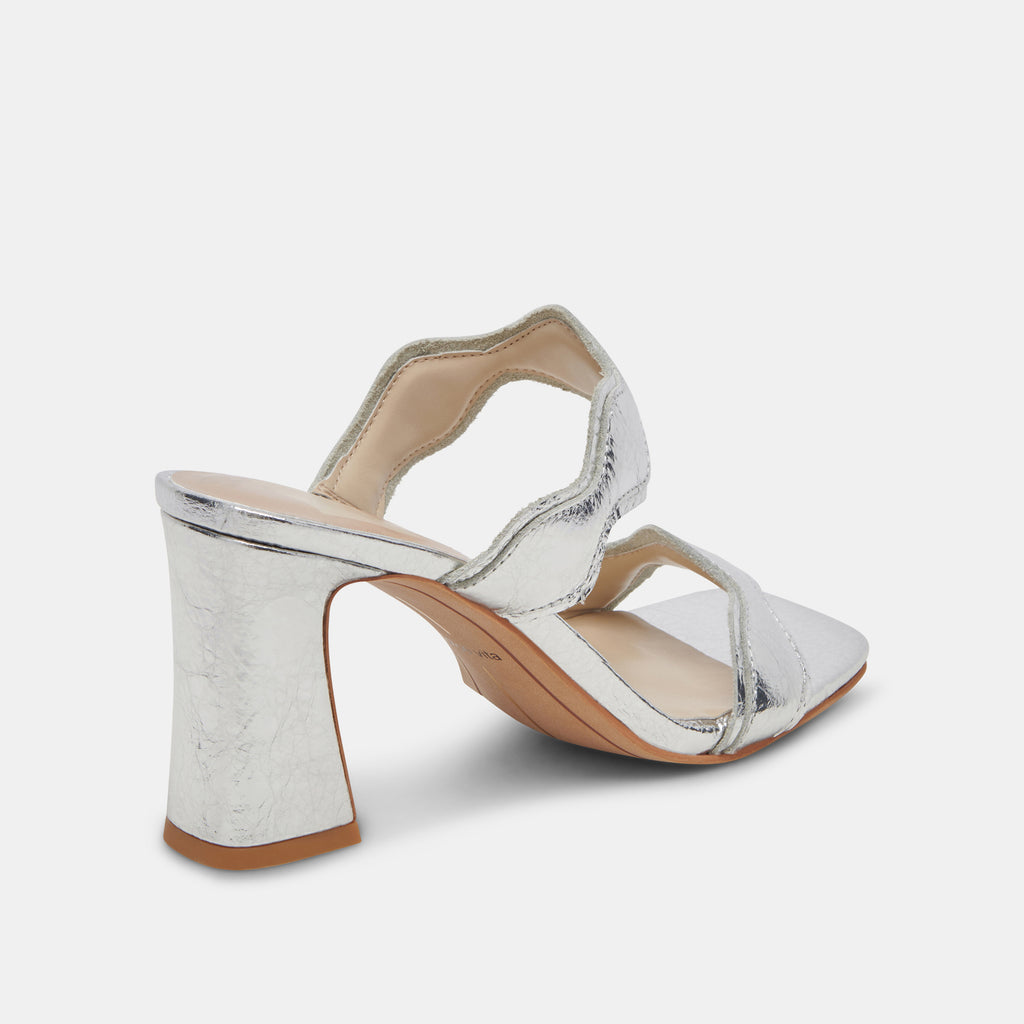 ILVA WIDE HEELS SILVER DISTRESSED LEATHER - image 3