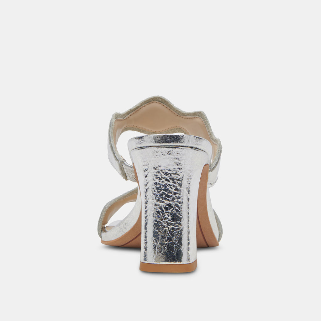 ILVA WIDE HEELS SILVER DISTRESSED LEATHER - image 7