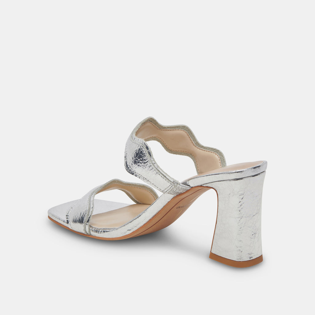 ILVA WIDE HEELS SILVER DISTRESSED LEATHER - image 5