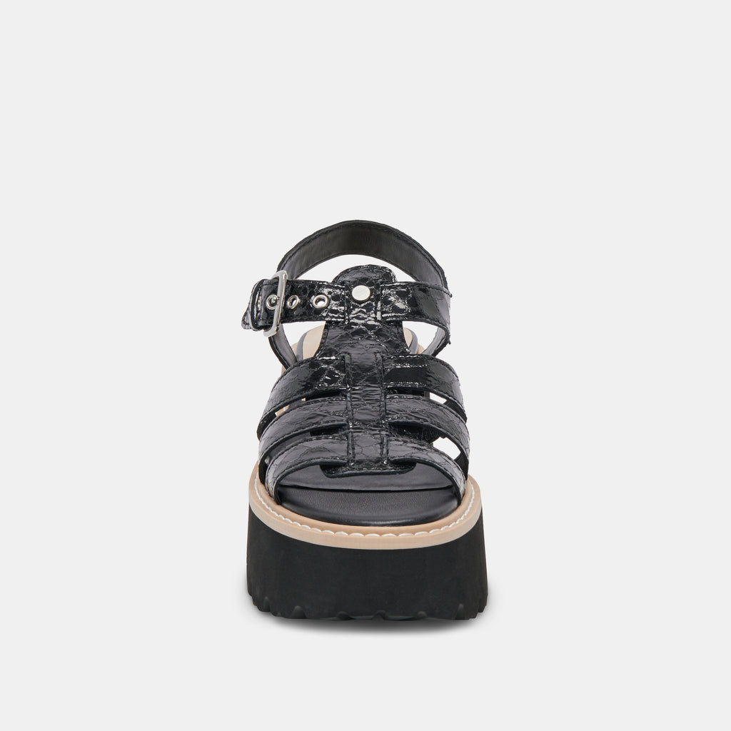 LATICE SANDALS MIDNIGHT EMBOSSED LEATHER - image 8