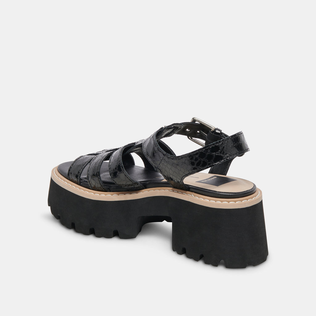 LATICE SANDALS MIDNIGHT EMBOSSED LEATHER - image 7