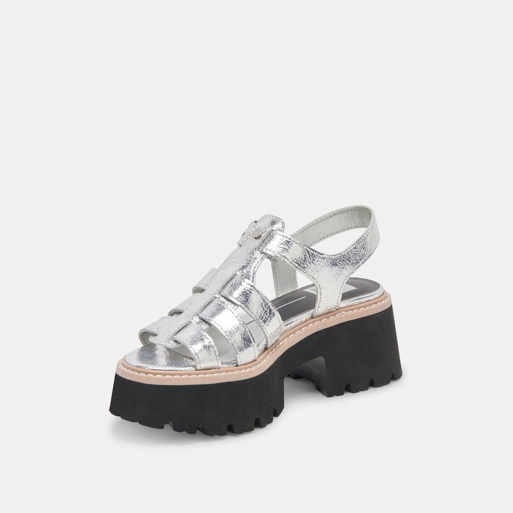 LATICE SANDALS SILVER DISTRESSED LEATHER - image 5