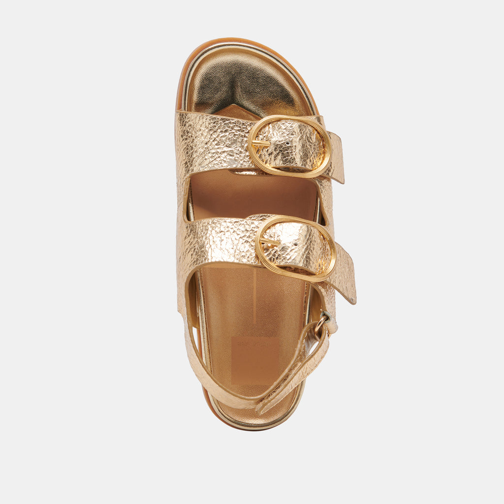 STARLA SANDALS GOLD DISTRESSED LEATHER - image 11