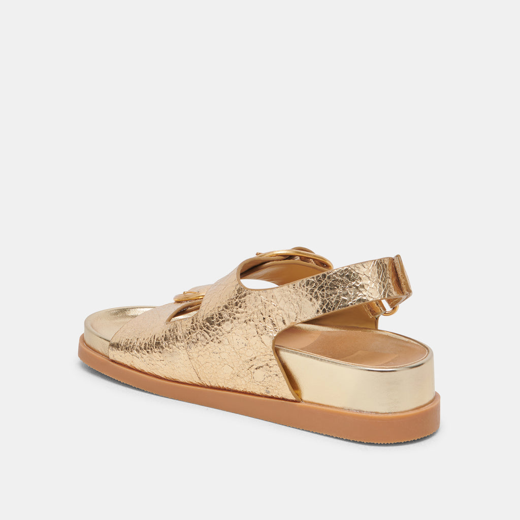 STARLA SANDALS GOLD DISTRESSED LEATHER - image 8