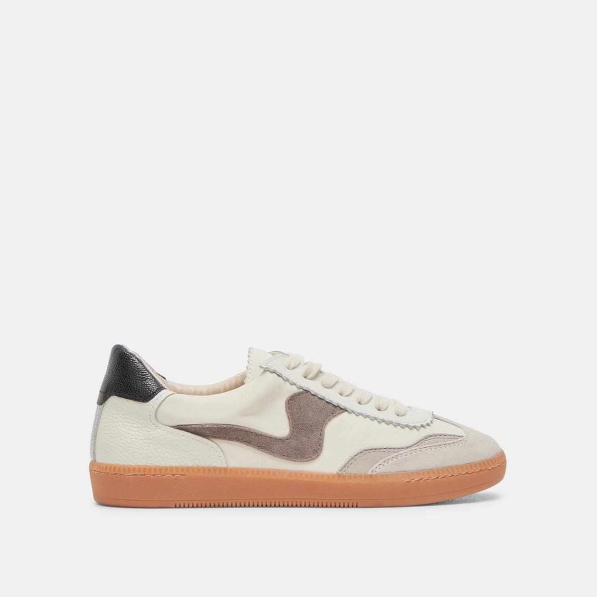 Notice Sneakers White Grey Leather | Leather Gum Sole Sneakers â Dolce Vita