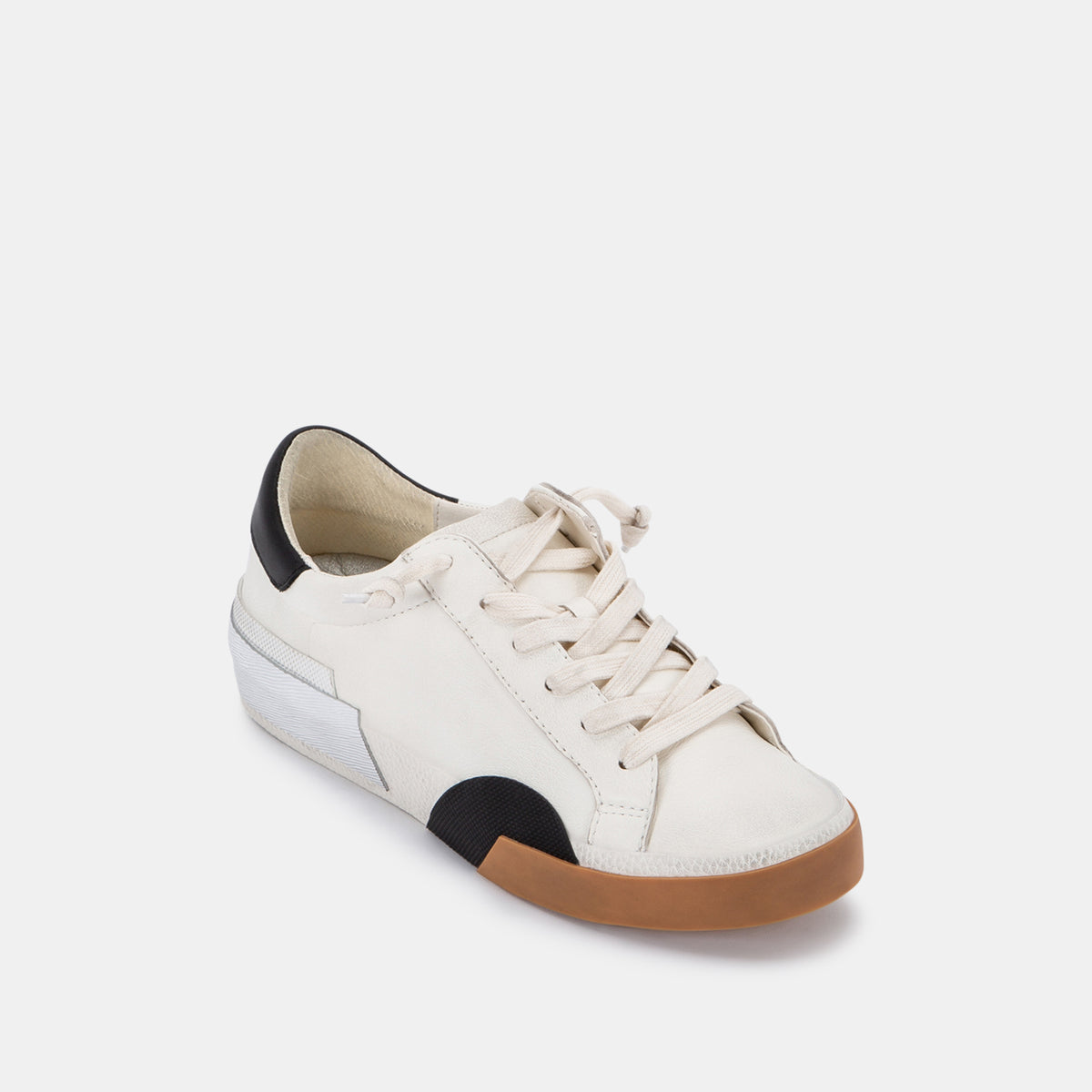 ZINA SNEAKERS WHITE BLACK LEATHER â Dolce Vita