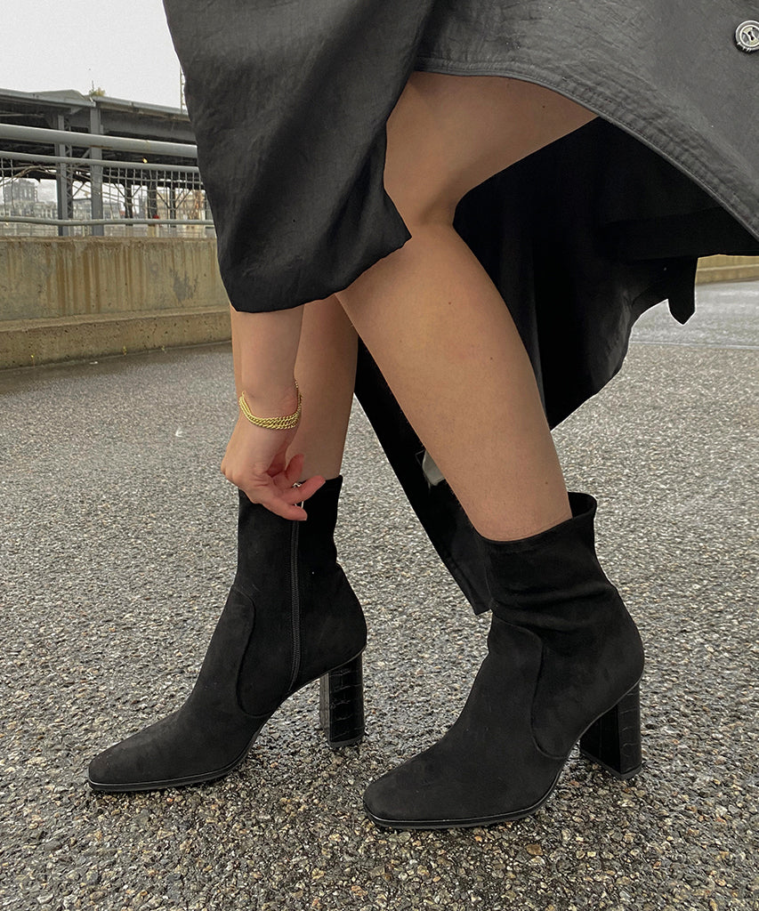 Dolce vita black suede ankle boots Clearance