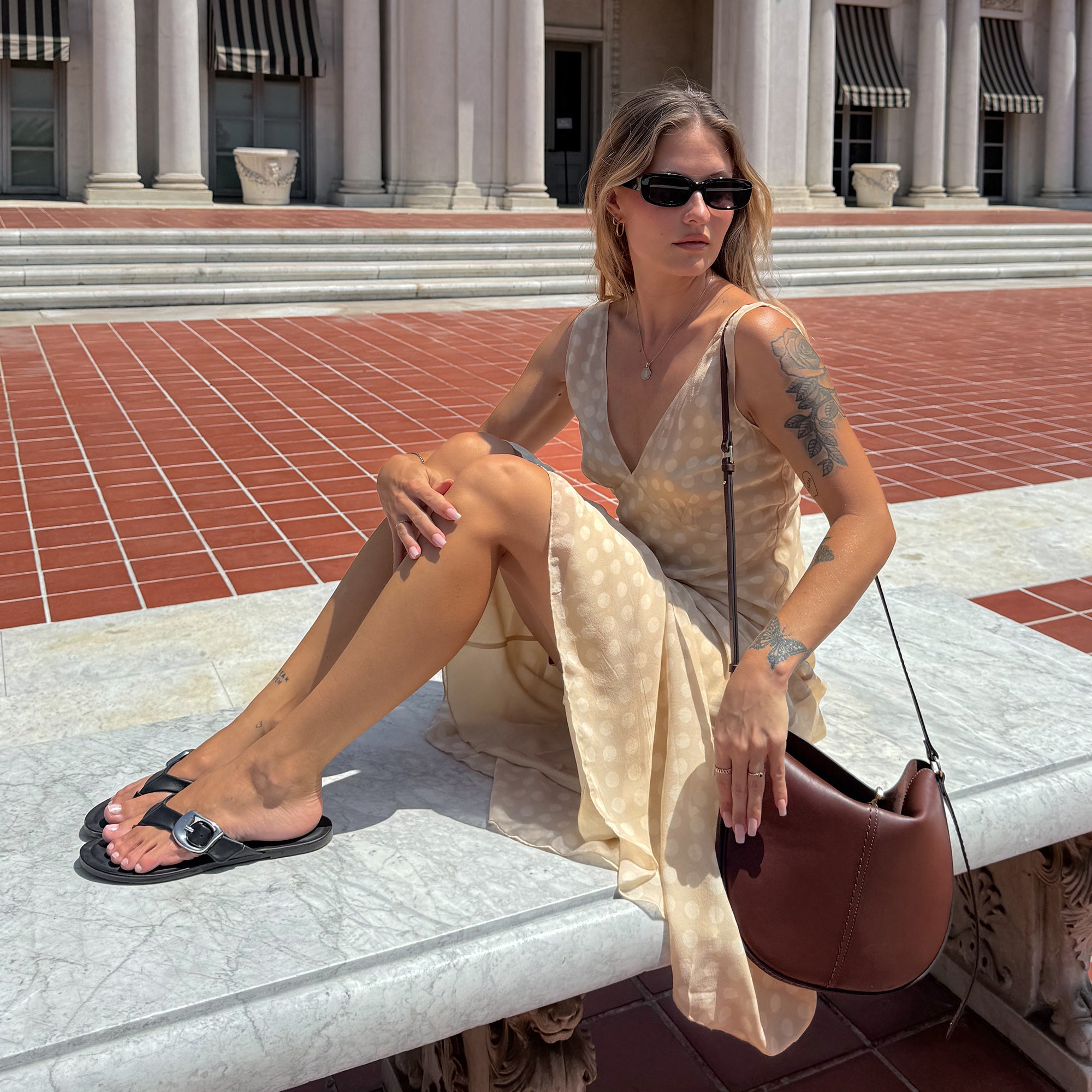 ROSSA SANDALS BLACK LEATHER