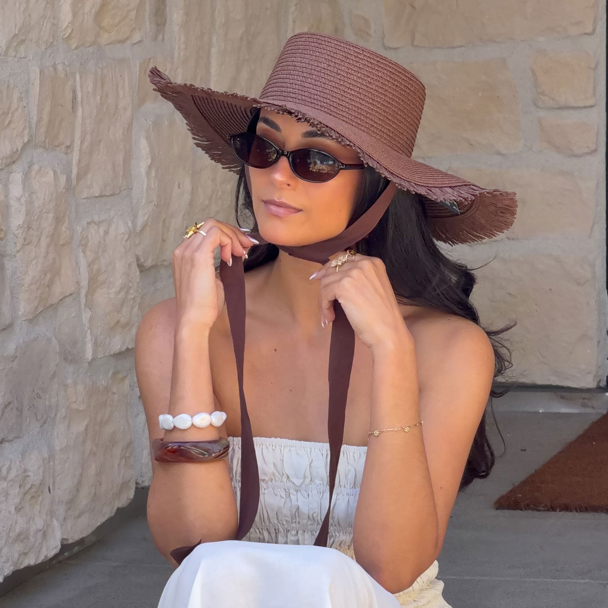 FLOPPY SUNHAT DARK BROWN - view 4