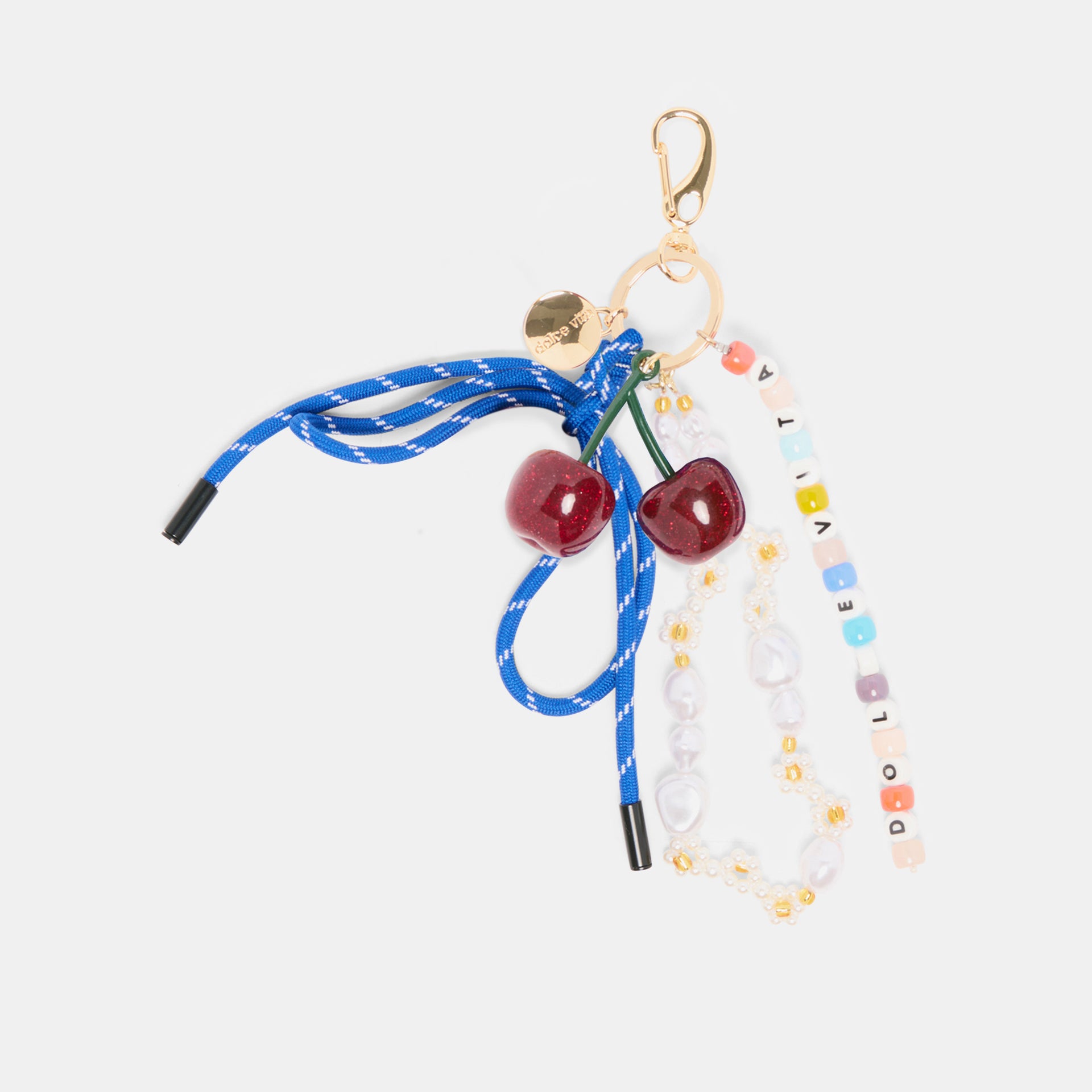 Beaded Bag Charm Blue Multi