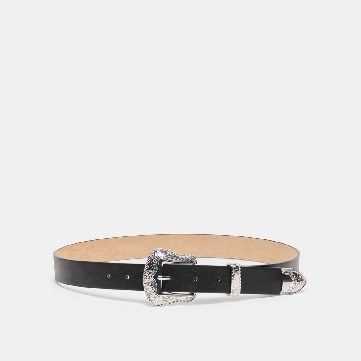 Genuine Leather Fashion Belt with Silver Buckle, Size Medium Amazon.com: Women main image 4