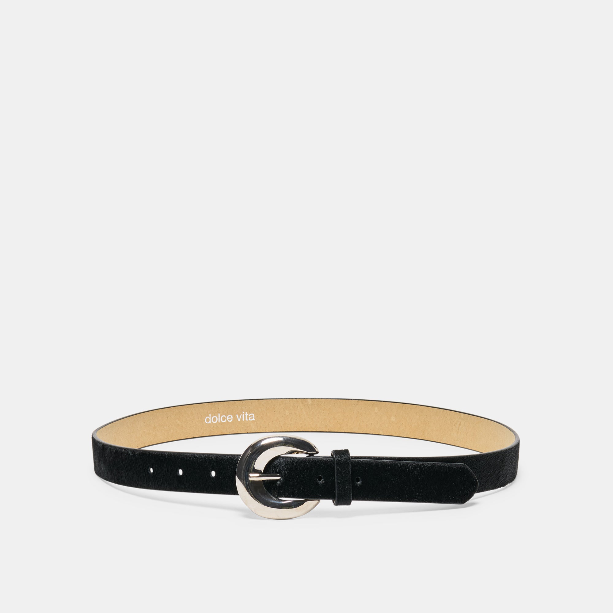 CHUNKY CURVED BUCKLE BELT BLACK