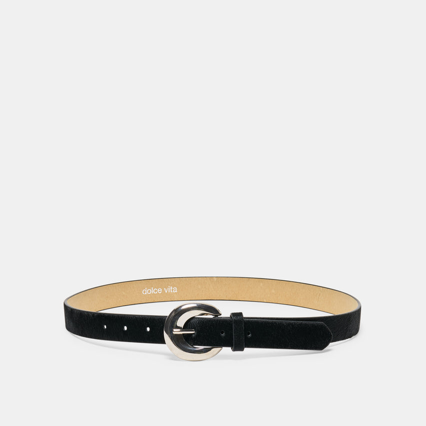CHUNKY CURVED BUCKLE BELT BLACK