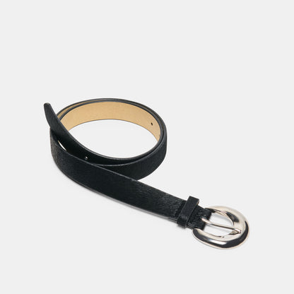CHUNKY CURVED BUCKLE BELT BLACK