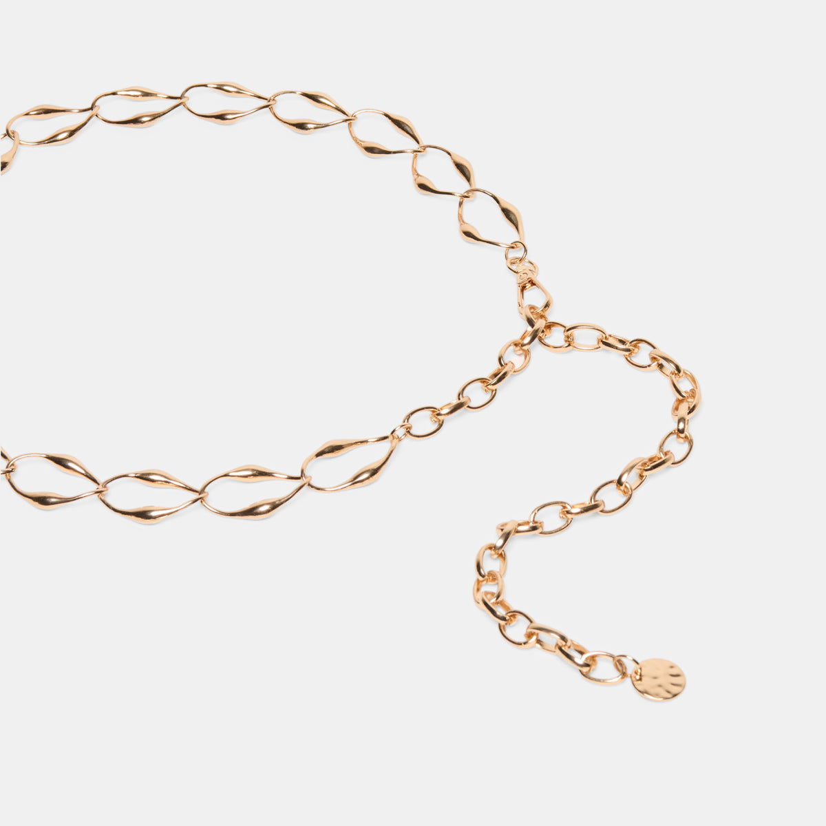 Woven Metallic Chain Link Waist Belt - Copper Tone Chain Link Gold Belt | Dolce Vita main image 2