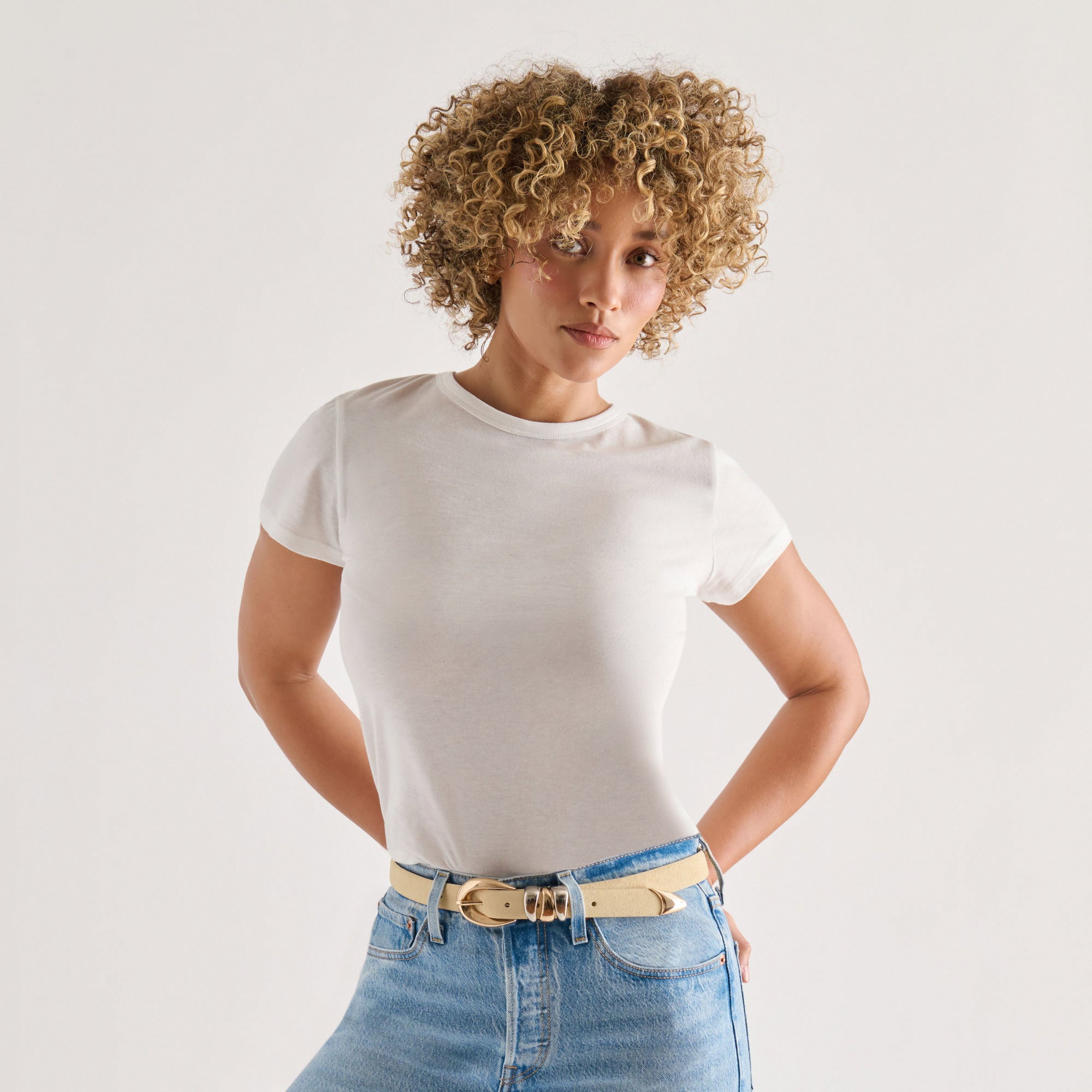 MIXED METAL BUCKLE BELT SAND - view 2