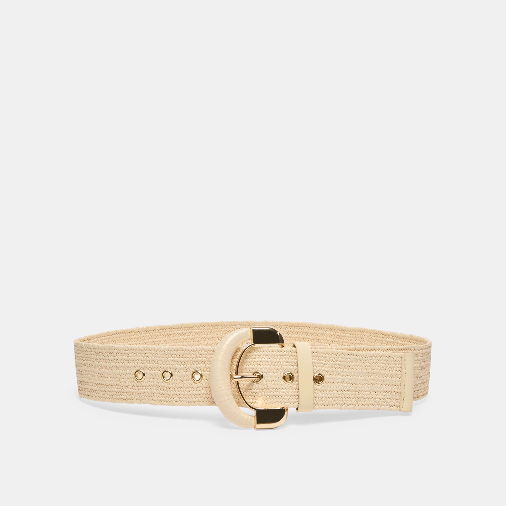 Raffia Oversized Buckle Natural Raffia Belt | Dolce Vita