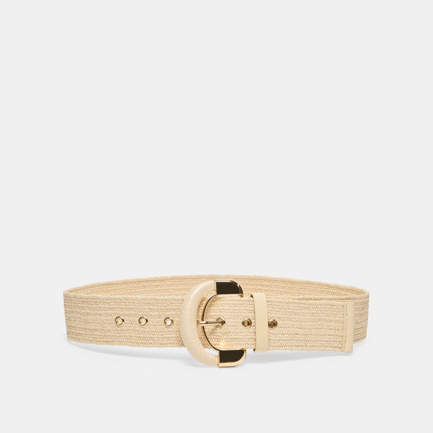 Raffia Oversized Buckle Natural Raffia Belt | Dolce Vita