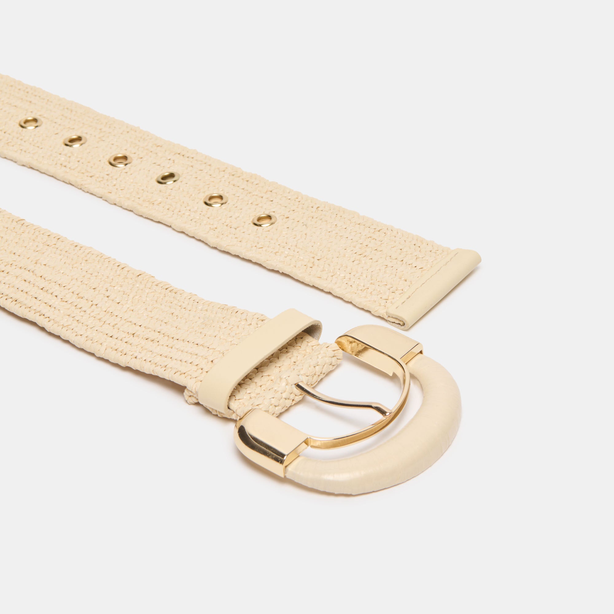 RAFFIA OVERSIZED BUCKLE BELT NATURAL - view 2