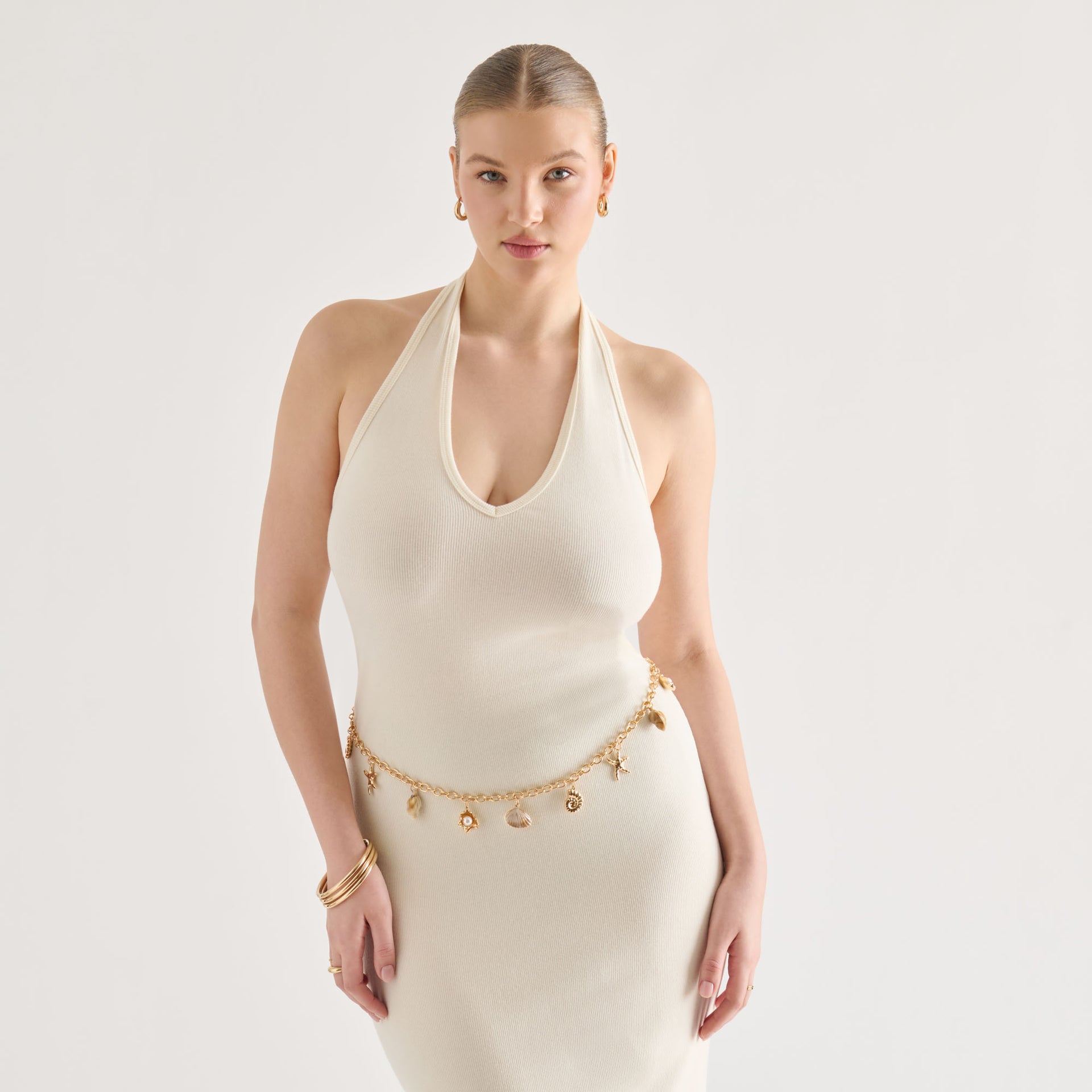 Shell Chain Link Belt in Gold | Size XS/S