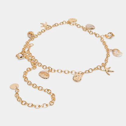 SHELL CHAIN LINK BELT GOLD