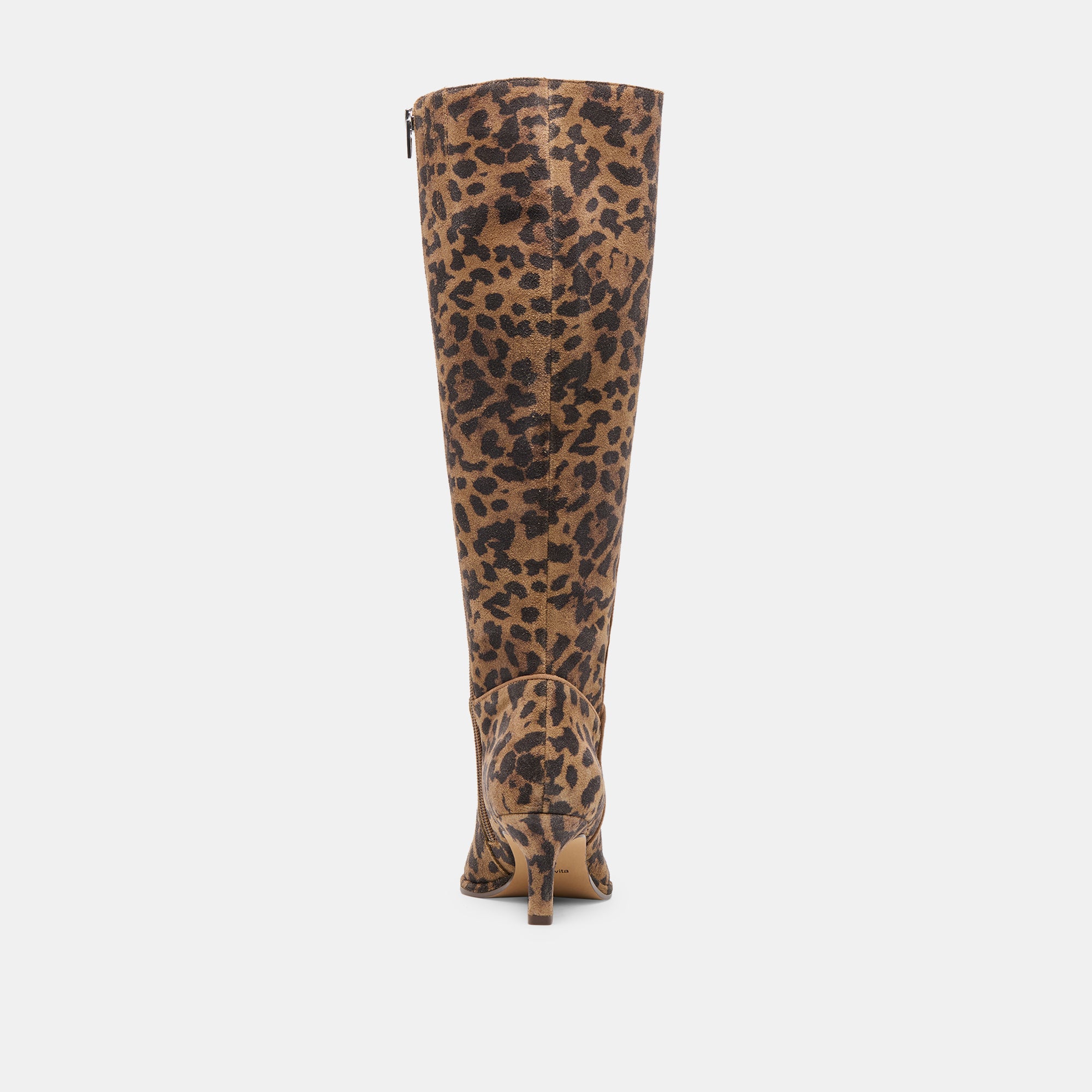 ALDY WIDE CALF BOOTS BROWN LEOPARD PRINTED SUEDE