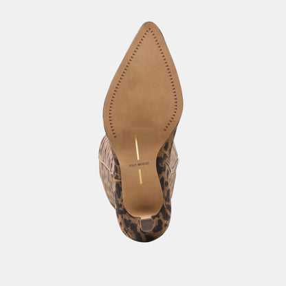 ALDY BOOTS BROWN LEOPARD PRINTED SUEDE