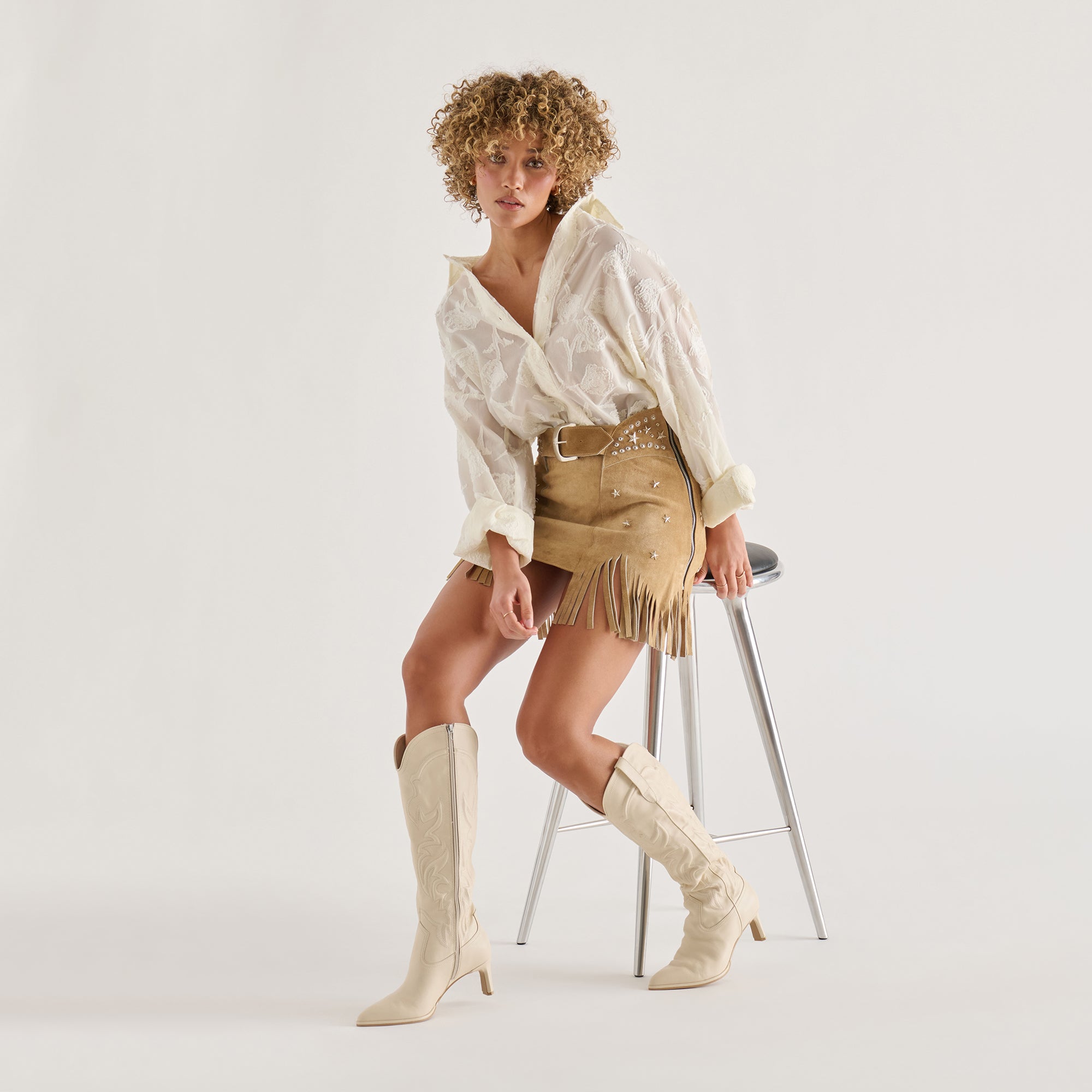 ALISA BOOTS CREME LEATHER - view 2
