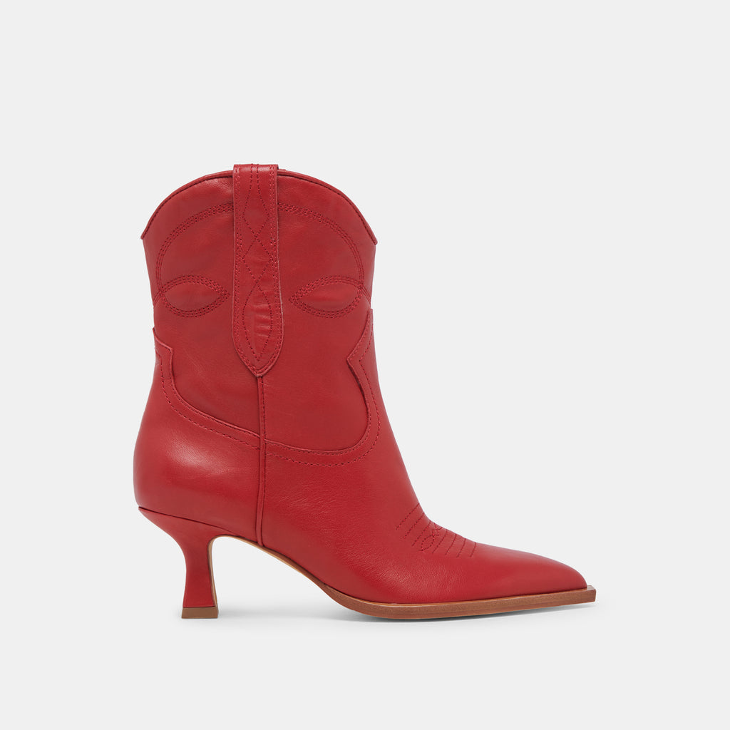 ANGEL BOOTIES RED LEATHER - image 1