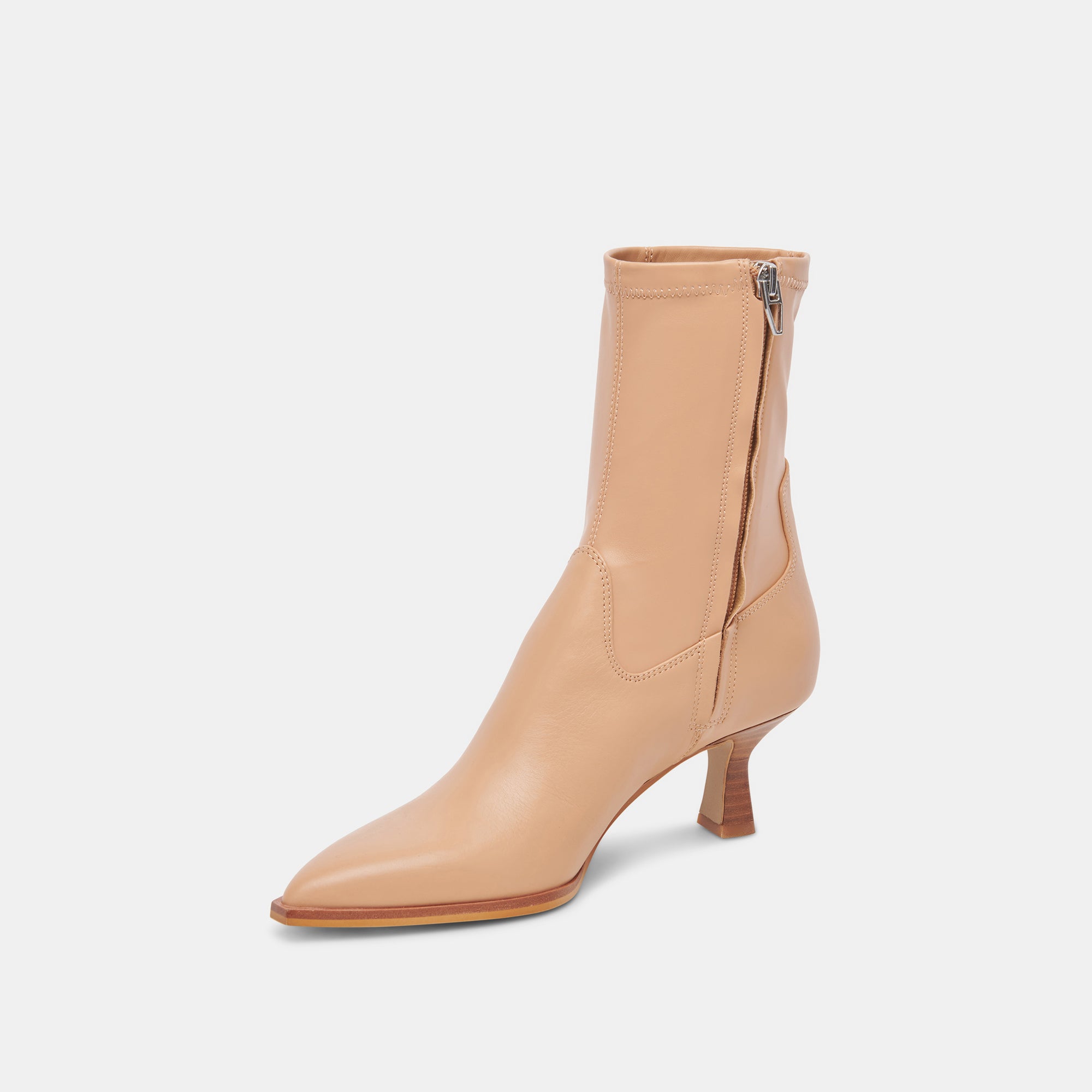 Arya Tan Stella Boots | Rich Leather Tan Stella Boots with Skinny Heel ...