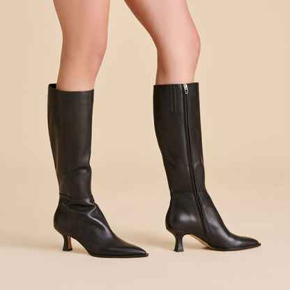 AUGGIE NARROW CALF BOOTS BLACK LEATHER