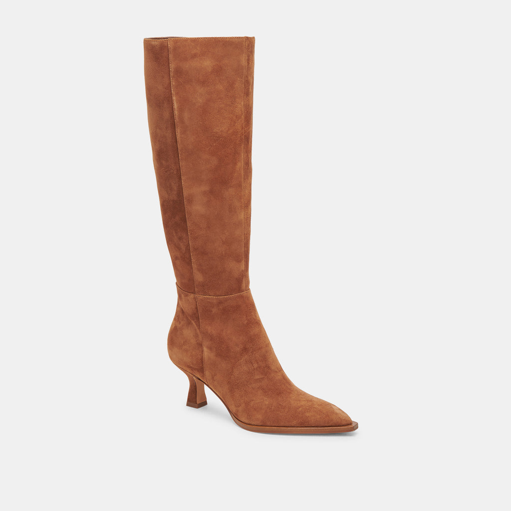 AUGGIE Boots Brown Suede | Women's Brown Suede Knee-High Boots – Dolce Vita