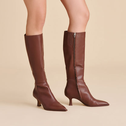 AUGGIE NARROW CALF BOOTS CHOCOLATE LEATHER