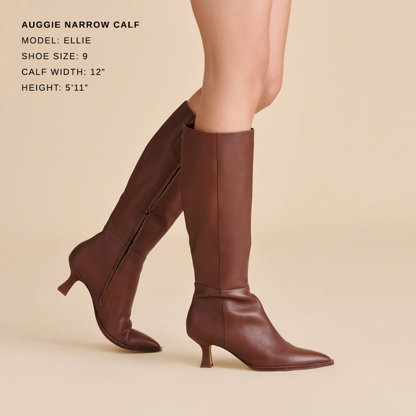 AUGGIE NARROW CALF BOOTS CHOCOLATE LEATHER