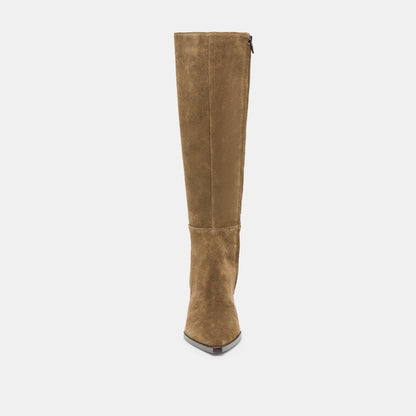 AUGGIE WIDE CALF BOOTS OLIVE SUEDE