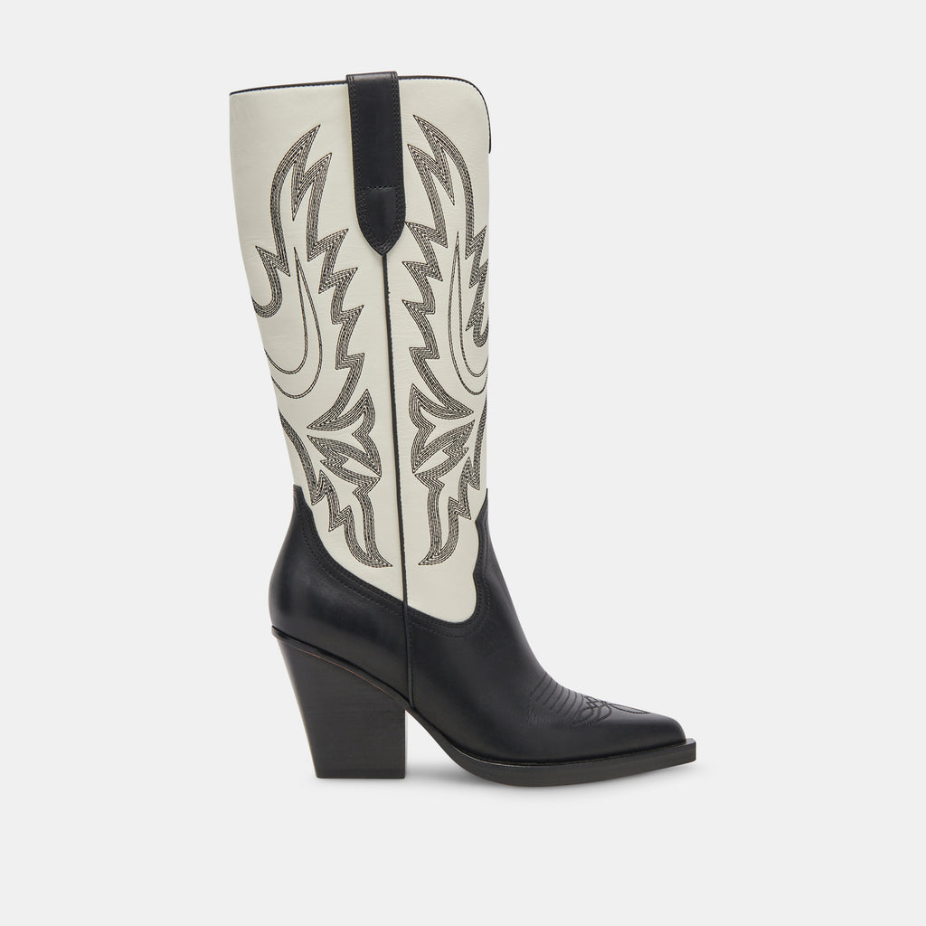 BLANCH BOOTS BLACK WHITE LEATHER - image 1