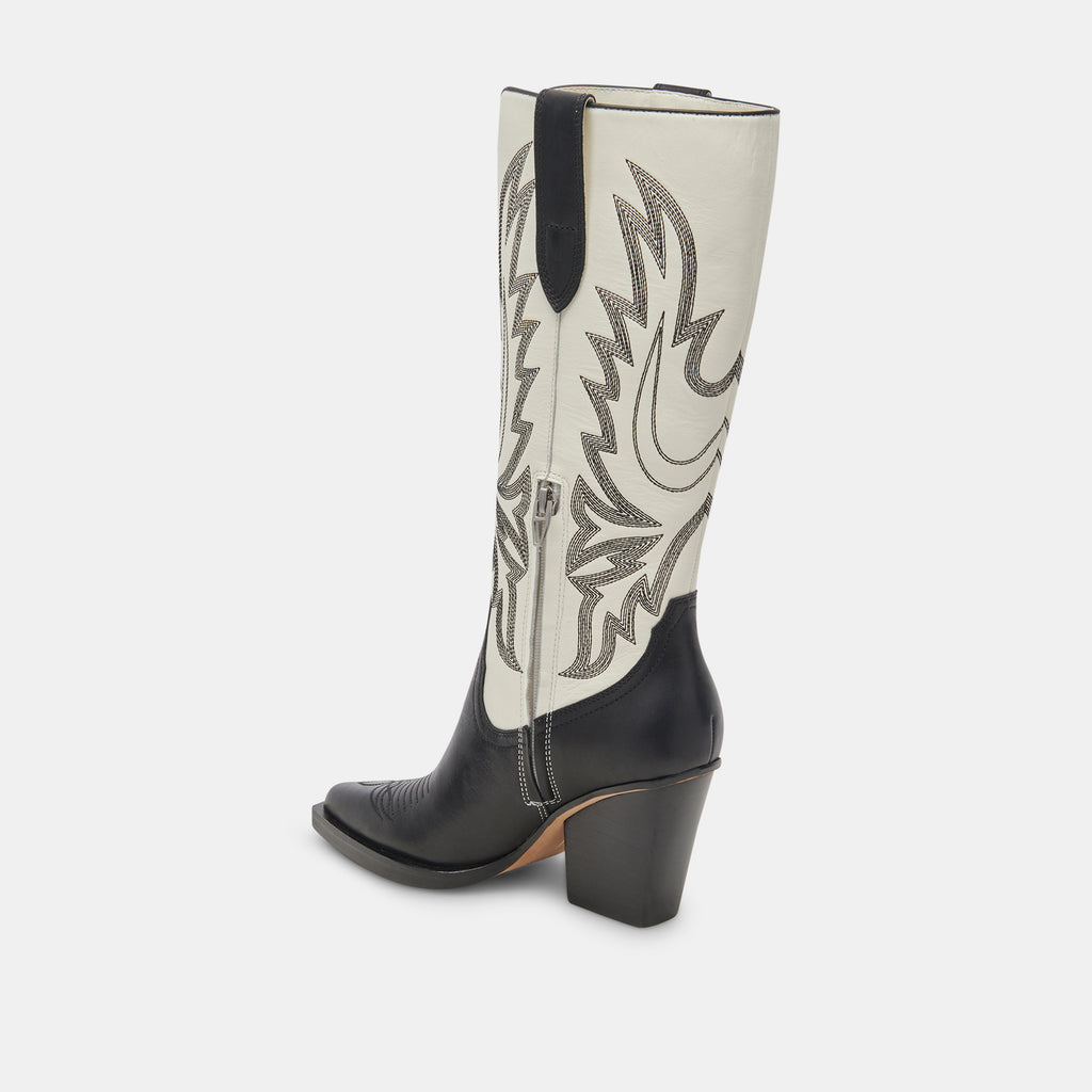 BLANCH BOOTS BLACK WHITE LEATHER - image 9