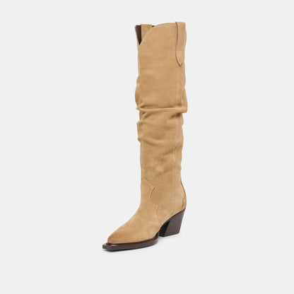 BUCKLY BOOTS CAMEL SUEDE