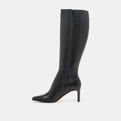 EMMI WIDE CALF BOOTS BLACK LEATHER