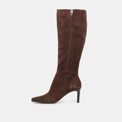 EMMI WIDE CALF BOOTS DK BROWN SUEDE