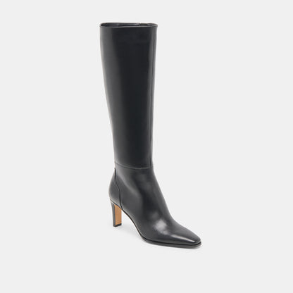 EMMI EXTRA WIDE CALF BOOTS BLACK LEATHER