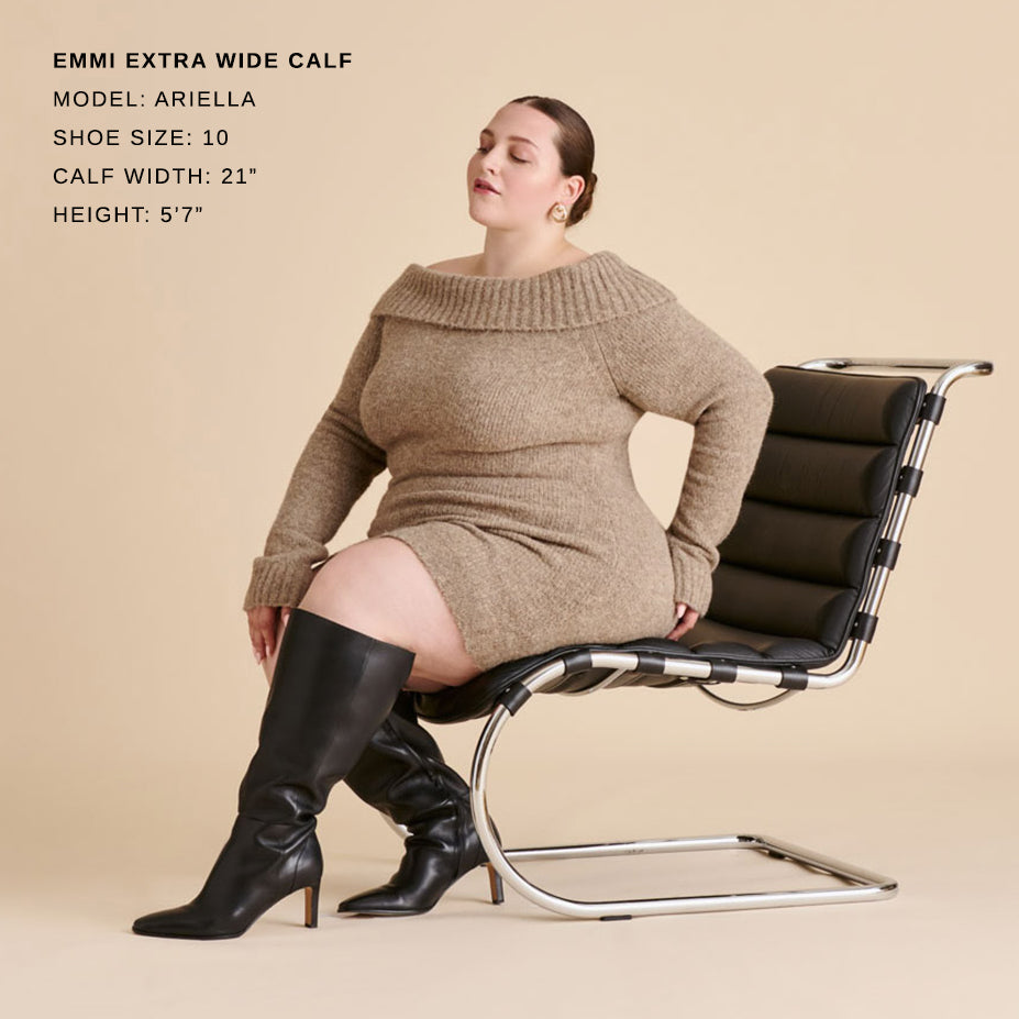 Emmi Black Leather Extra Wide Calf Boots Dolce Vita - Main Image