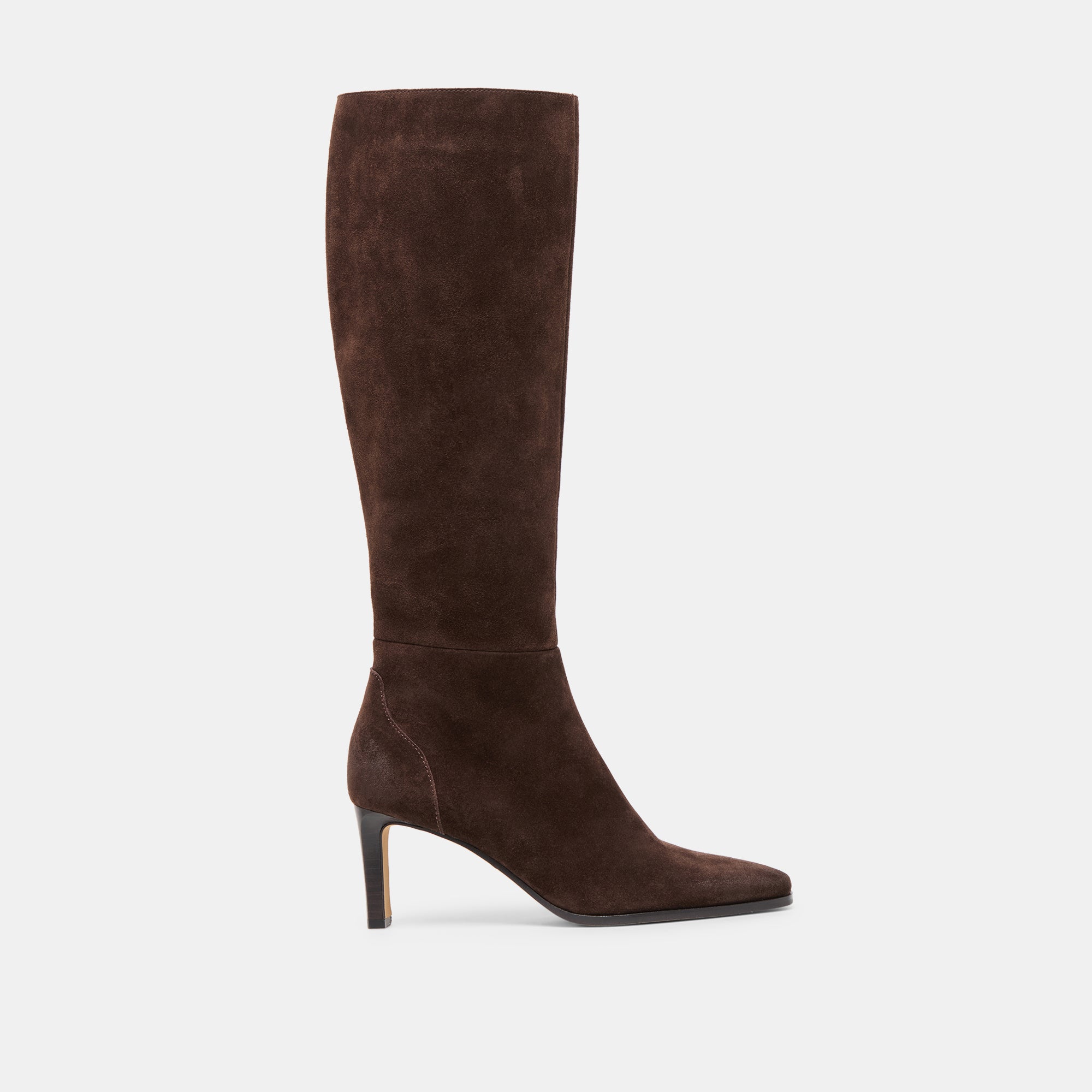 EMMI NARROW CALF BOOTS DK BROWN SUEDE-Shoes-Dolce Vita