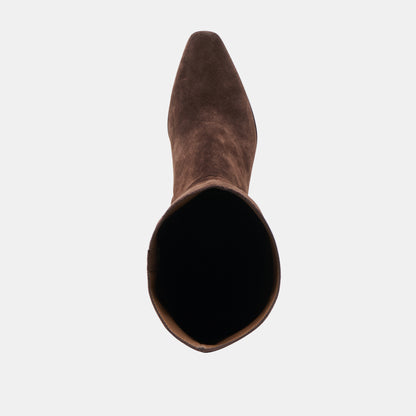 EMMI NARROW CALF BOOTS DK BROWN SUEDE