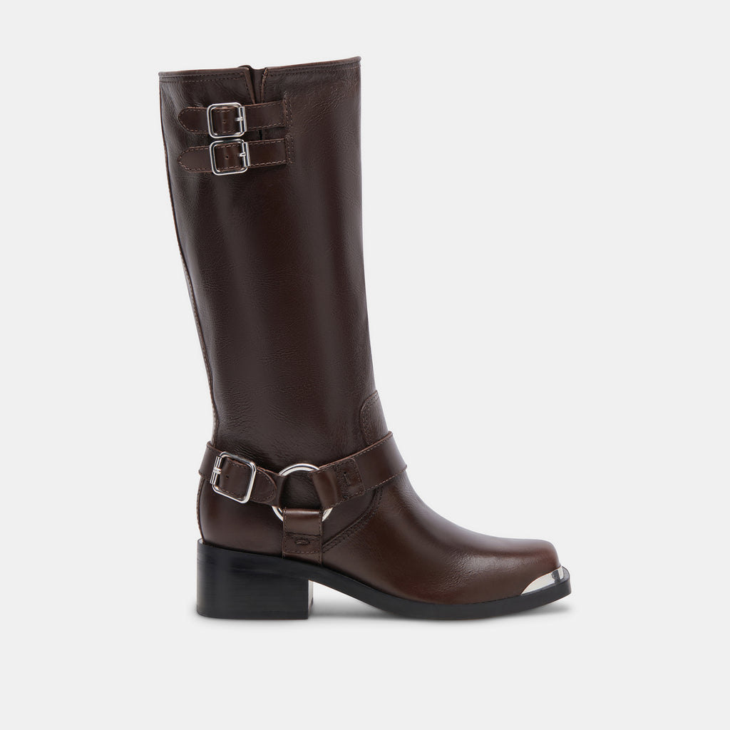 EVI BOOTS DK BROWN LEATHER - image 1