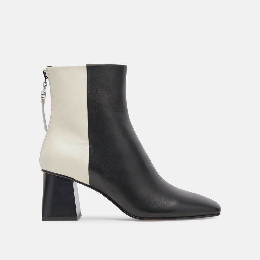 FIFI H2O BOOTIES BLACK WHITE LEATHER - image 1