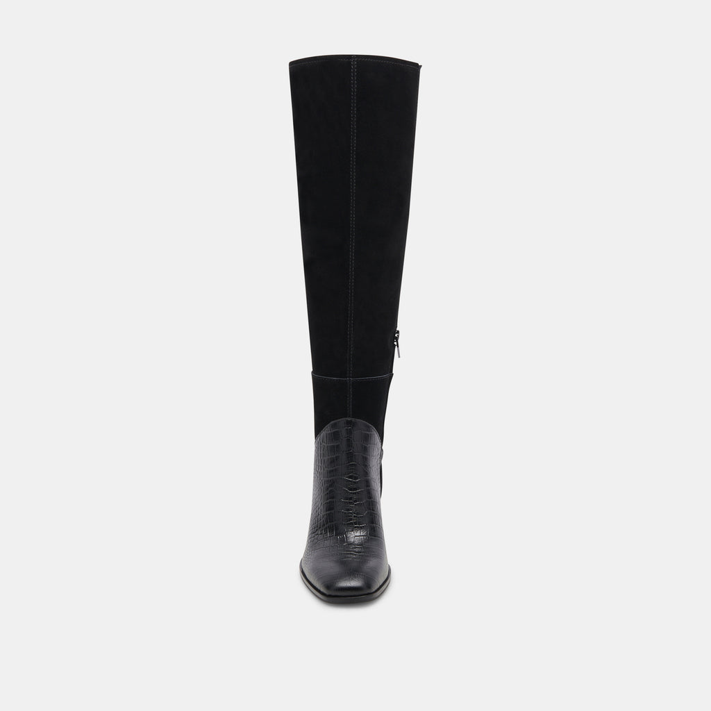 FYNN WIDE CALF BOOTS BLACK MULTI EMBOSSED LEATHER - image 6